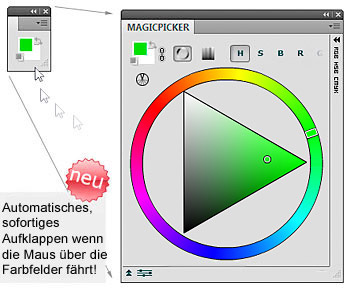 New features of MagicPicker 2.2 color panel plugin for Photoshop CS3 and CS4