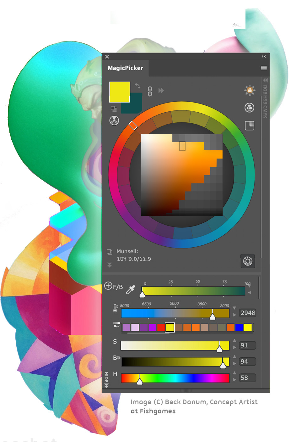 MagicPicker with Munsell Color Wheel, Color History and Color Values MagicPicker with Munsell Color Wheel, Color History and Color Values