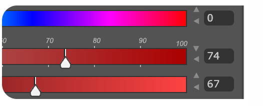 Color Value boxes next to sliders