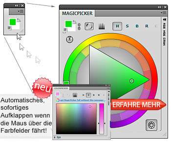 MagicPicker Farbrad colorpicker Panel für Adobe Photoshop CS6, CS5, CS4, CS3
