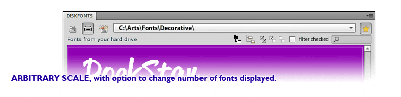 Scale fonts, change number of fonts displayed