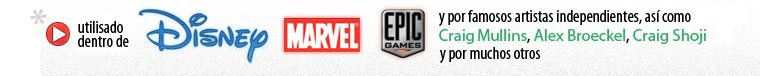 Utilisado dentro de Disney, Marvel, Epic Games y por famosos artistas independientes, así como Craig Mullins, Alex Broeckel, Craig Shoji y por muchos otros