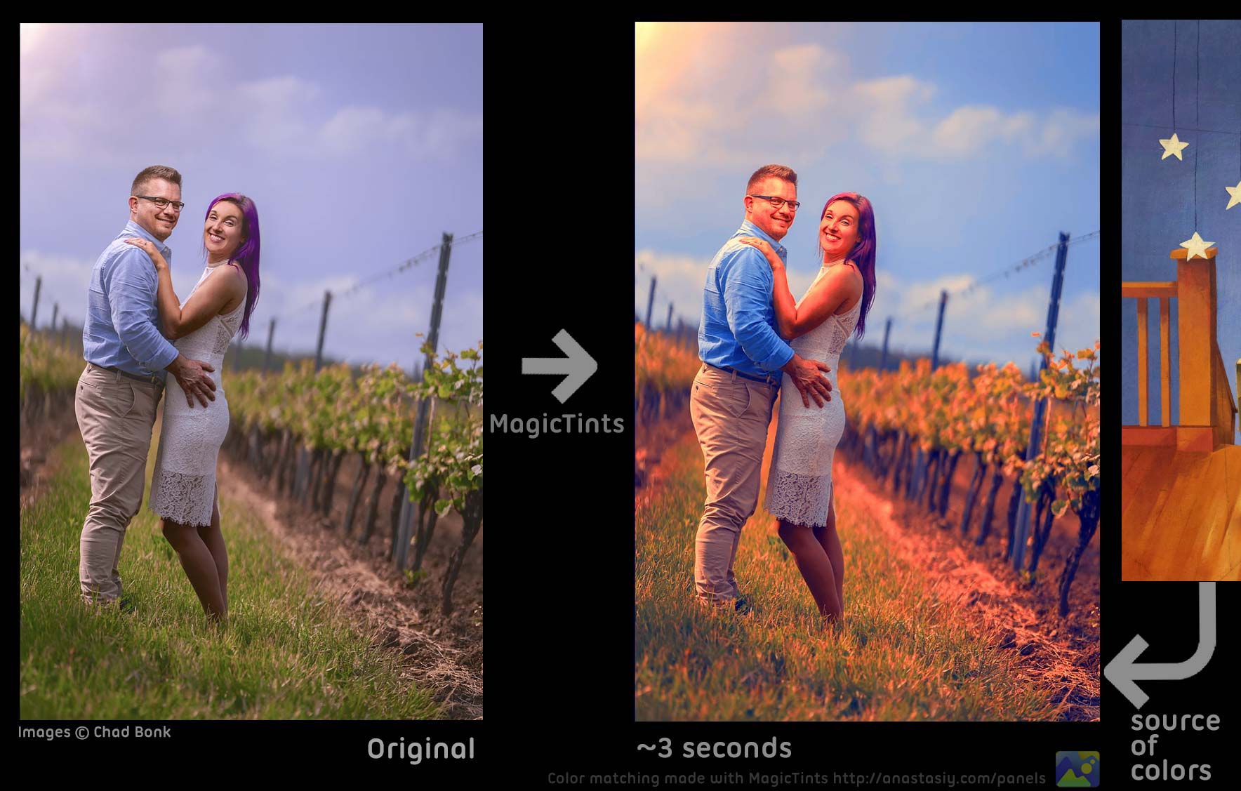 MagicTints: High-end Color Correction that auto-works with any type of imagery