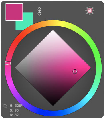 MagicPicker color wheel in HUD mode / Adobe Photoshop