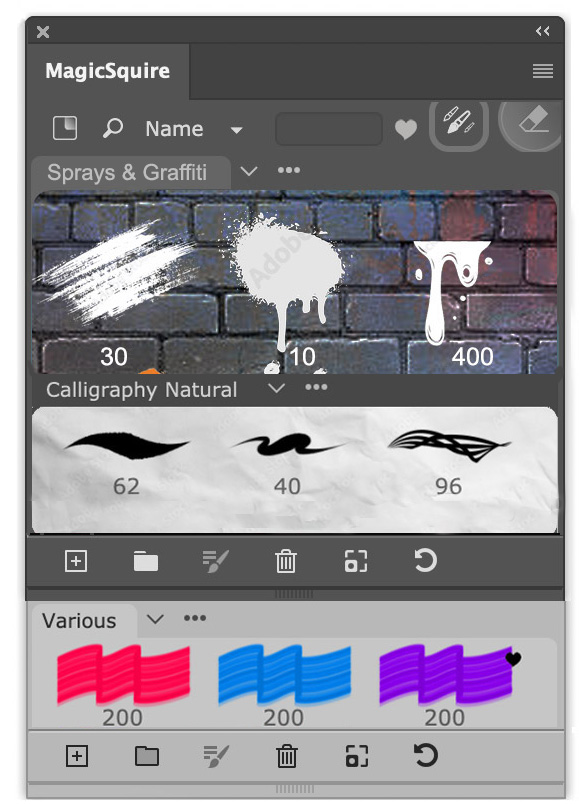 MagicSquire for Photoshop: Popup with controls of all Brush parameters