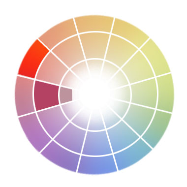 Accented neutral color scheme on color wheel