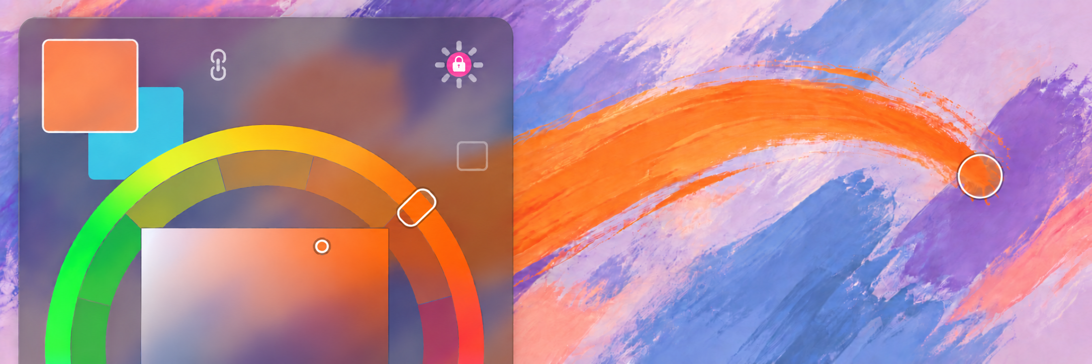 Persistent MagicPicker HUD visible while painting with a stylus
