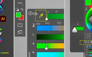 MagicPicker color temperature and Lab sliders in Adobe Illustrator