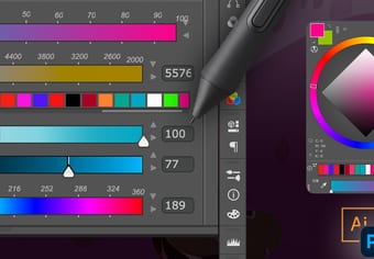 MagicPicker color sliders used with a pressure-sensitive stylus