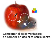 Componer el color verdadero de sombra en dos clics sobre lienzo Componer el color verdadero de sombra en dos clics sobre lienzo